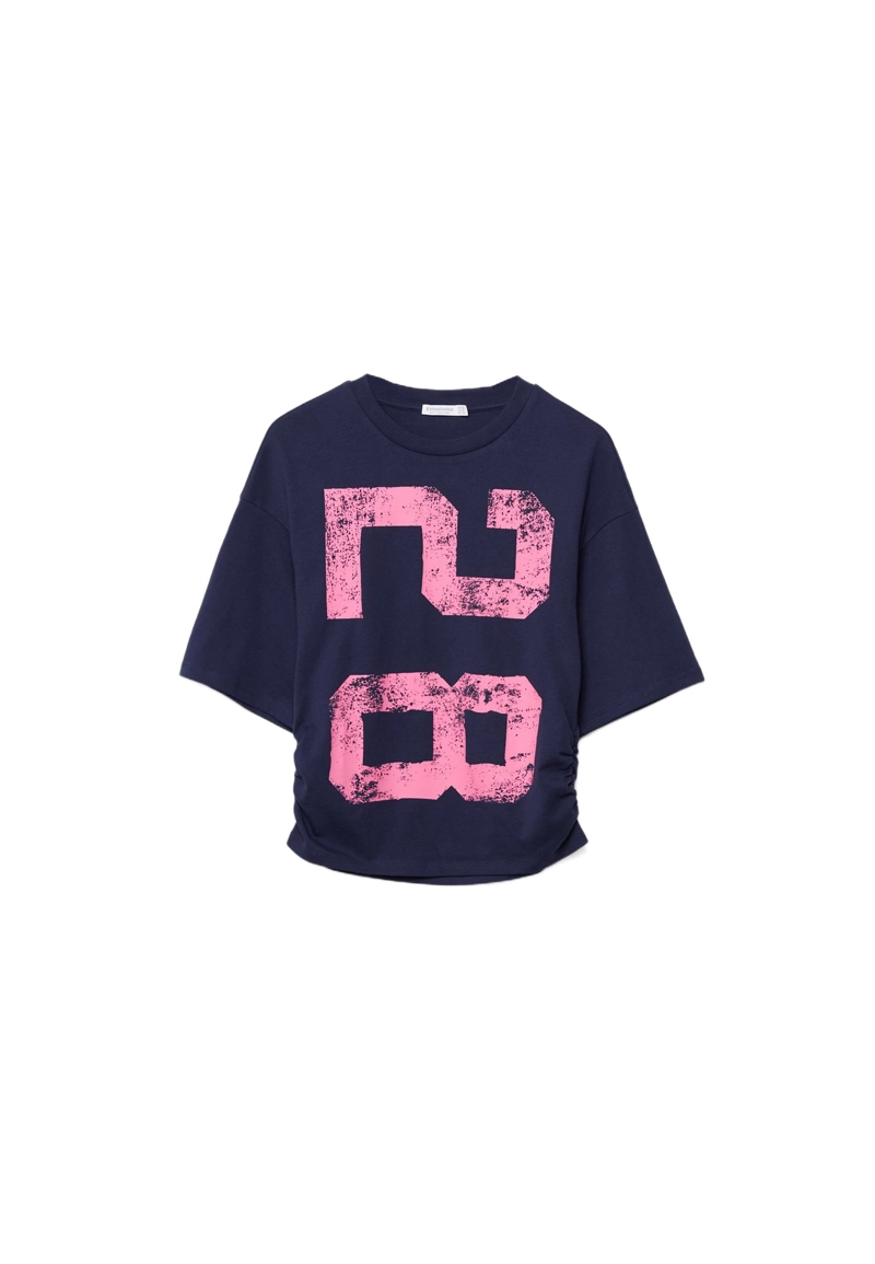 Укороченная футболка с драпировкой