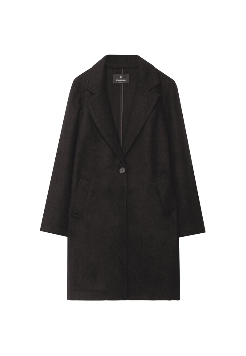 Пальто миди на пуговице из мягкой ткани