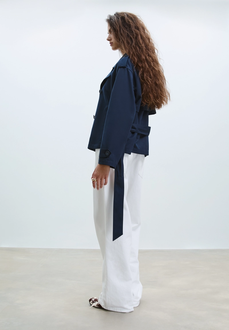 Тренч свободного кроя с поясом