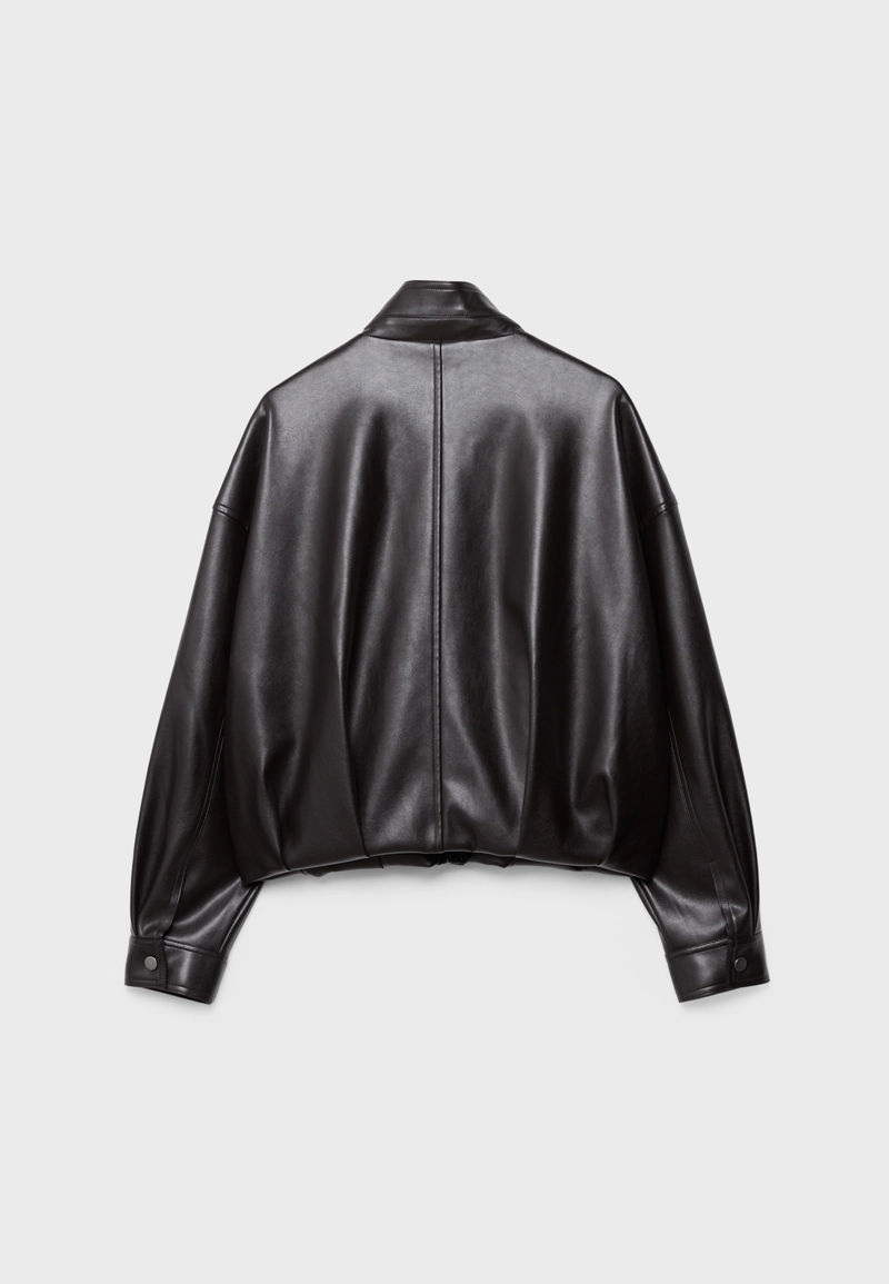 Куртка-баллон с поясом из искусственной кожи