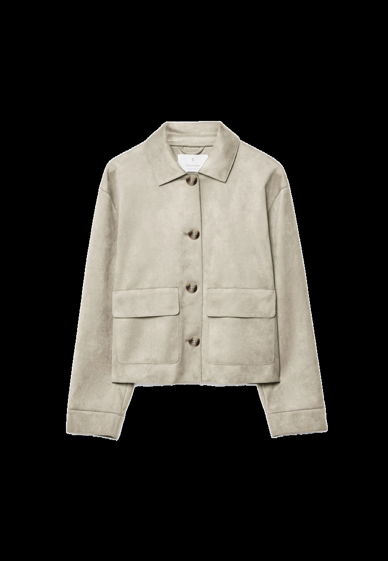 Куртка с карманами из искусственной замши