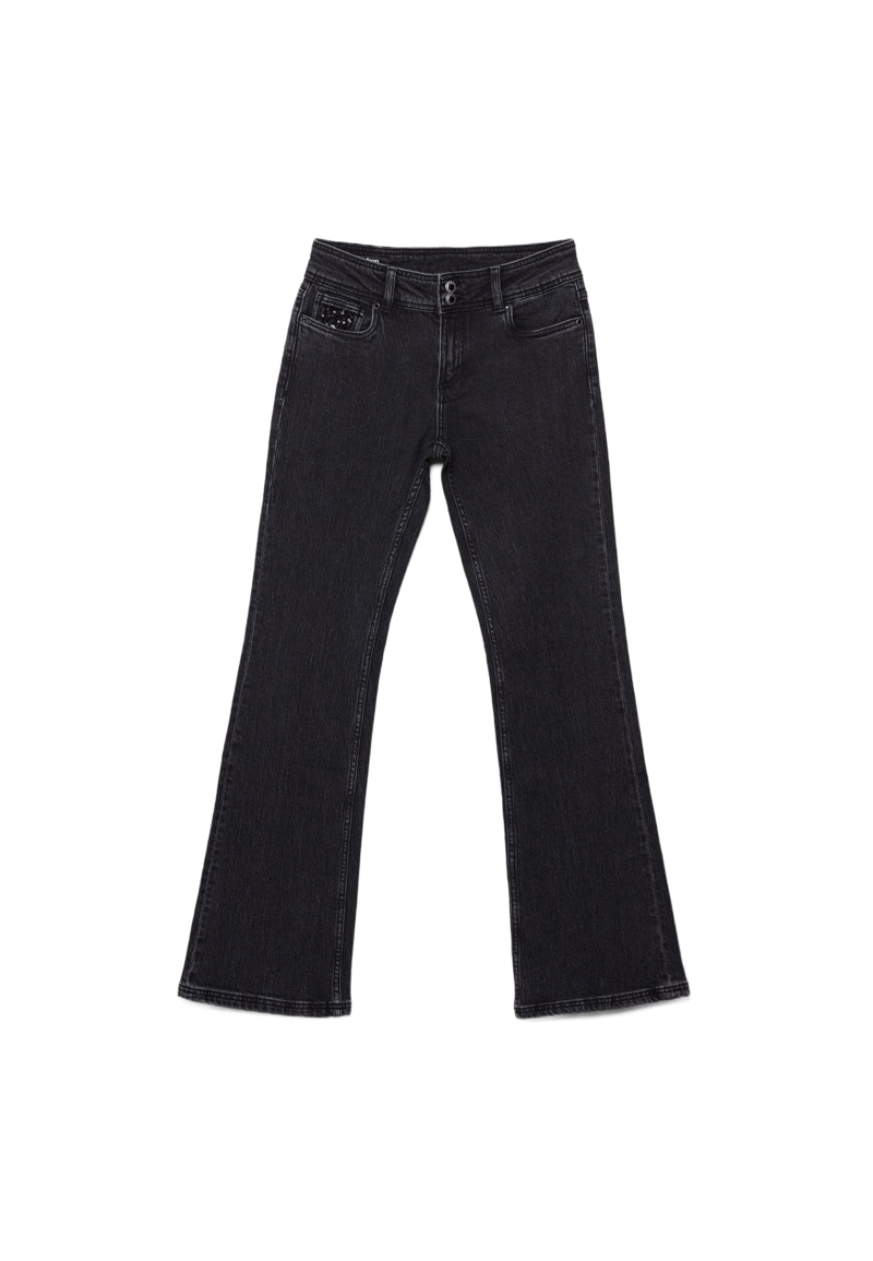 Джинсы с низкой посадкой с пайетками