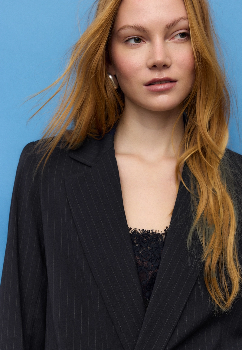 Пиджак свободного кроя в полоску