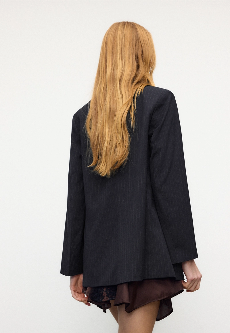 Пиджак свободного кроя в полоску