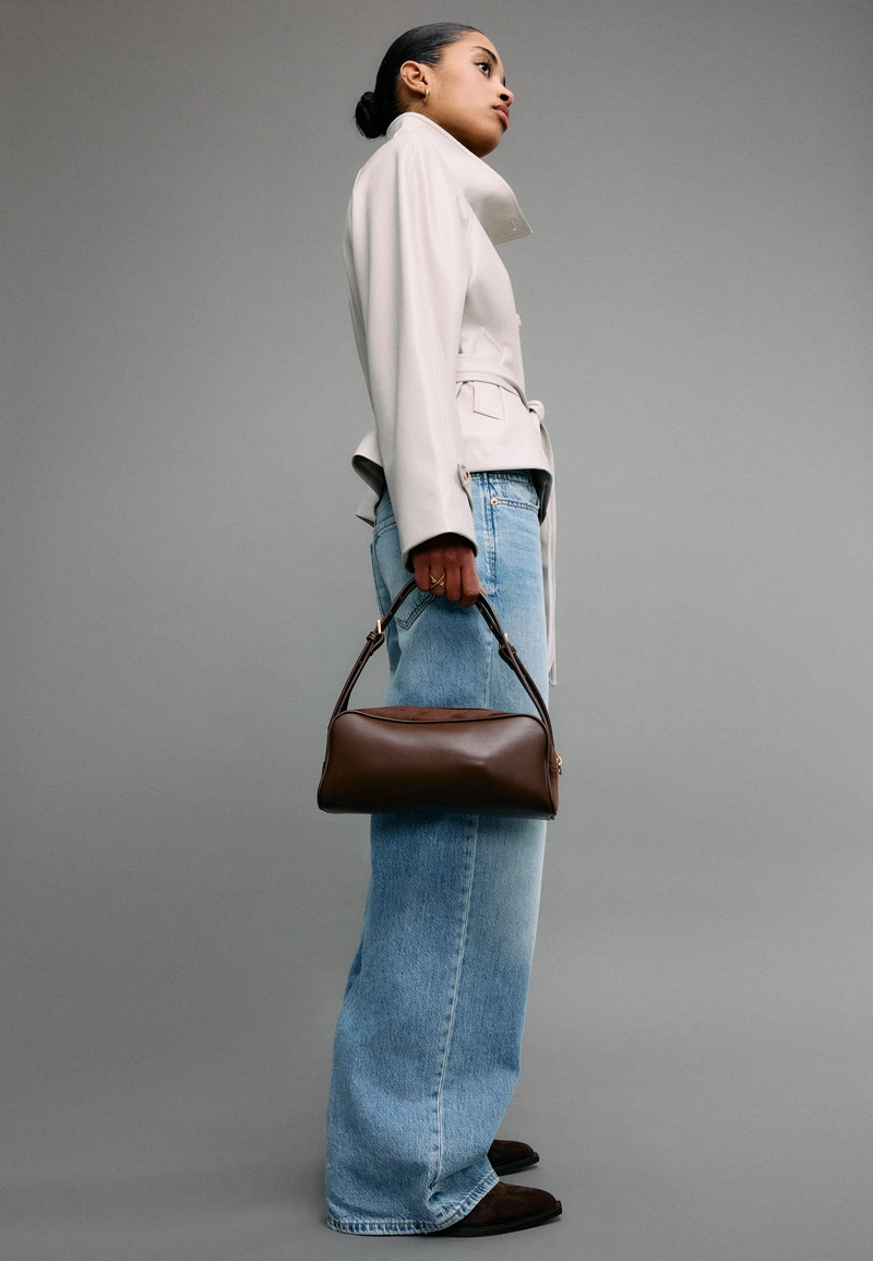 Комбинированная сумка на плечо с двумя ручками