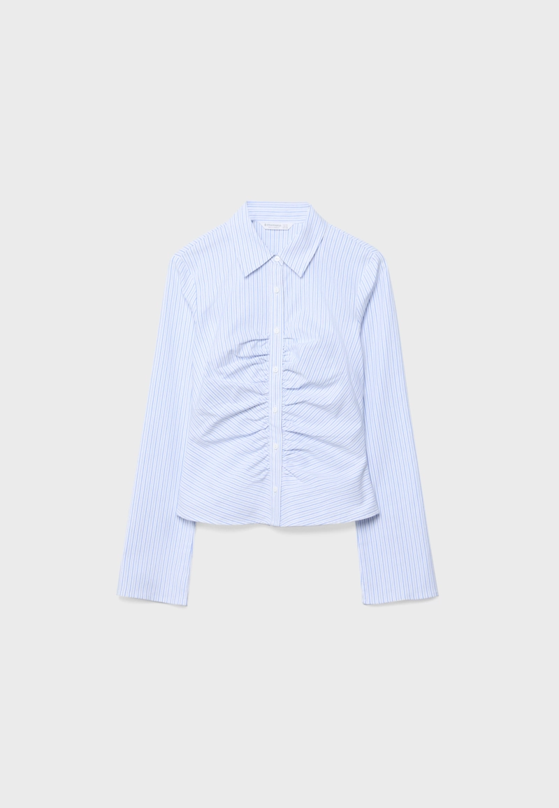 Рубашка из бенгалина со сборками