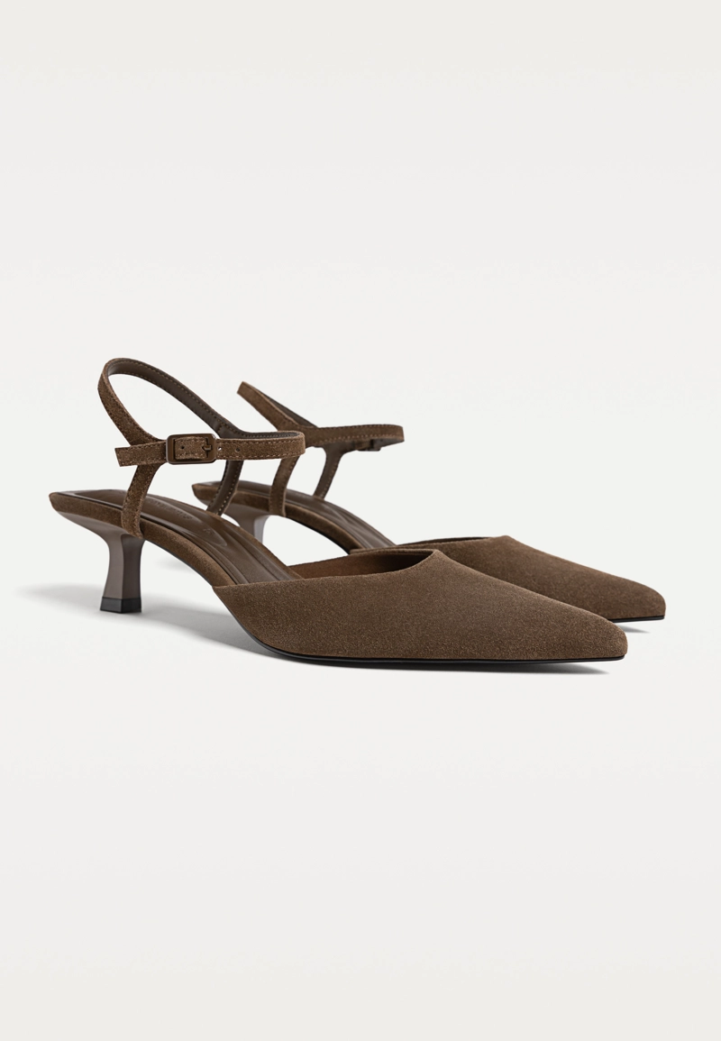 Замшевые туфли kitten heel