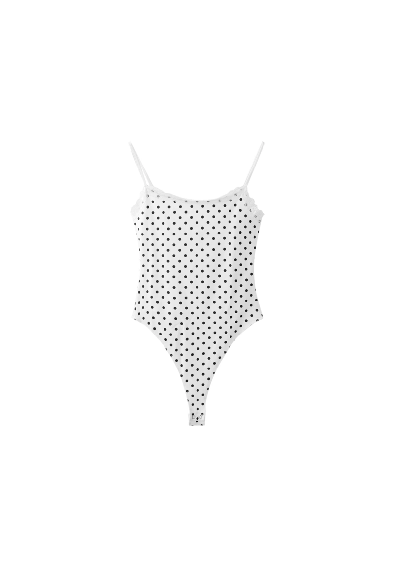 Боди с деталями из блонд lace
