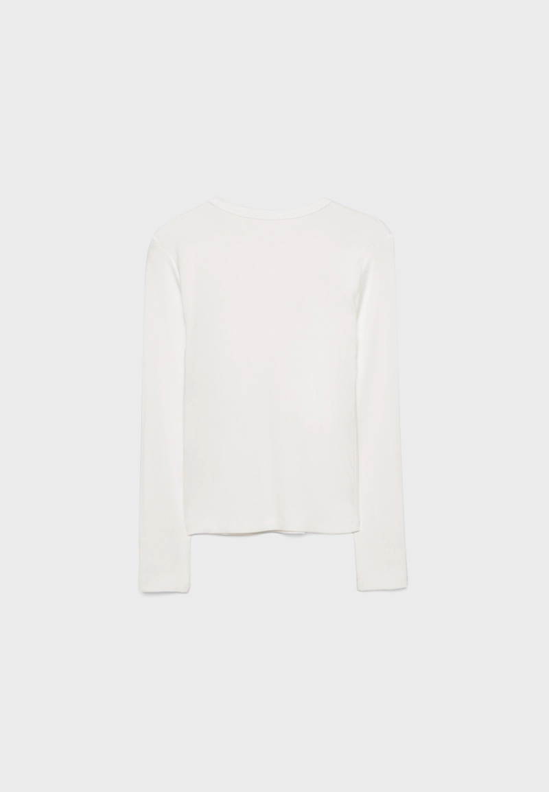 Футболка в рубчик с длинными рукавами