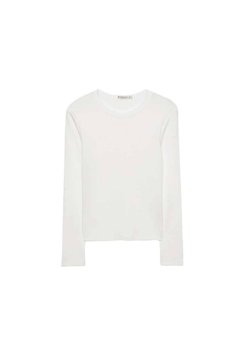 Футболка в рубчик с длинными рукавами