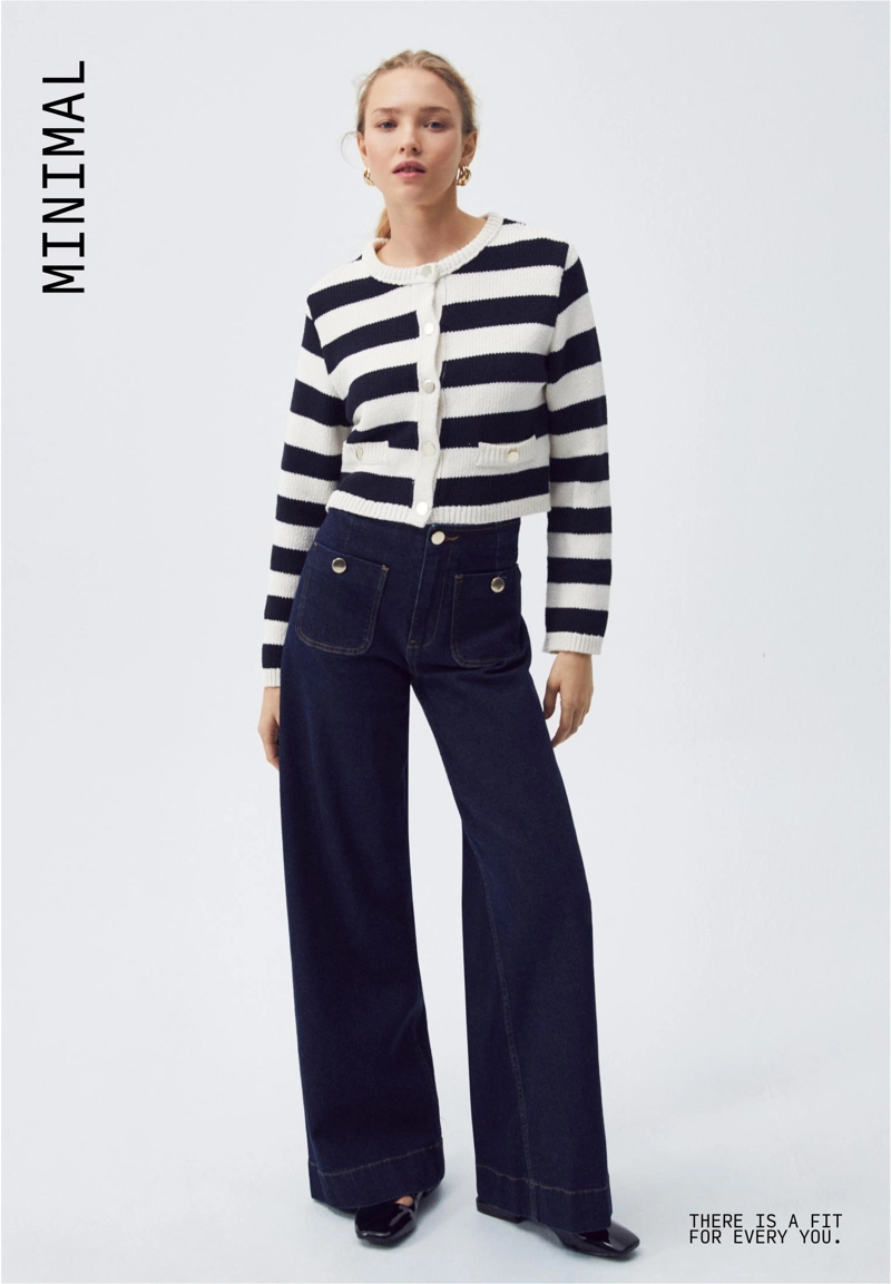 D77 Минималистичные джинсы с карманами