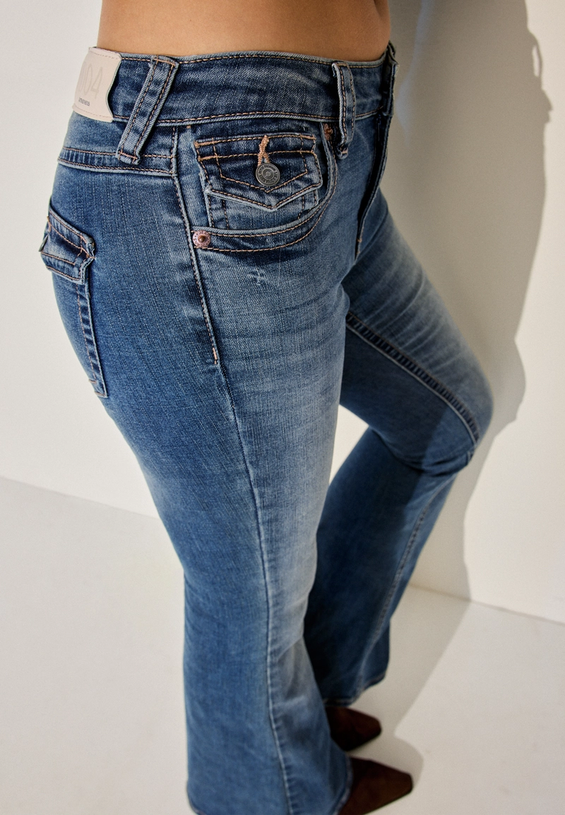 Расклешенные джинсы D04 с низкой посадкой