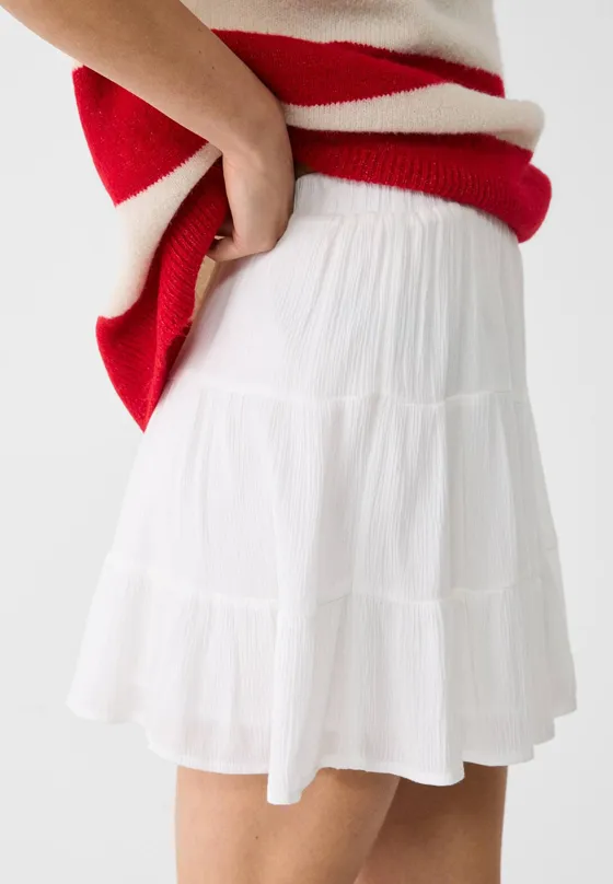 Мини-юбка из струящегося смесового льна