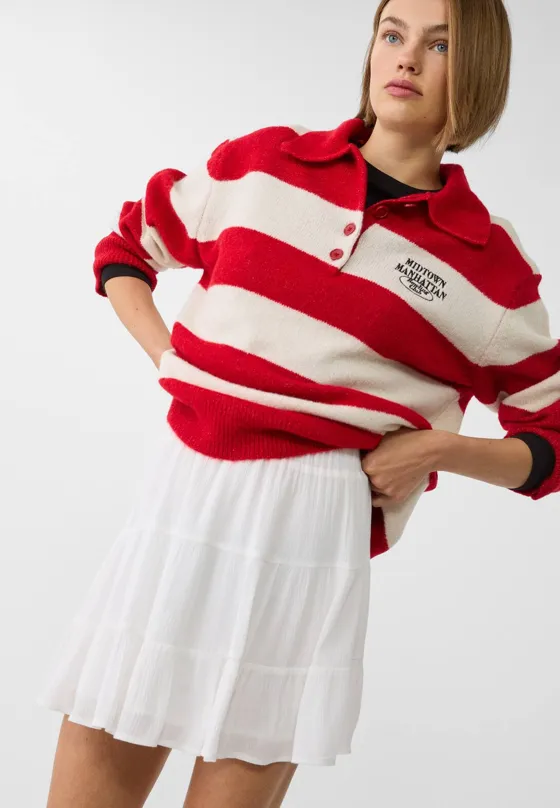 Мини-юбка из струящегося смесового льна