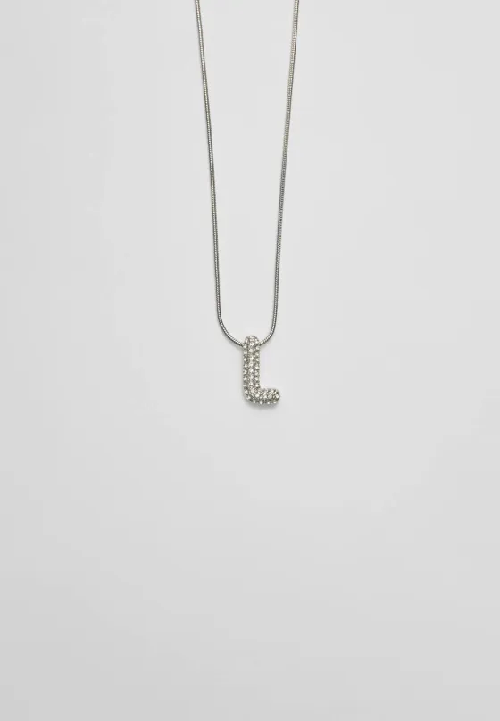 Цепочка с подвеской в виде буквы, отделанной стразами