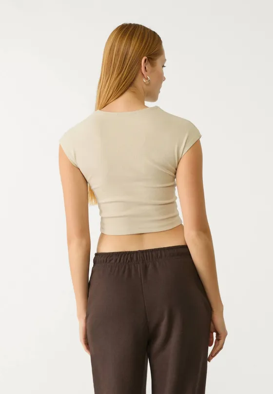 Укороченная базовая футболка в полоску