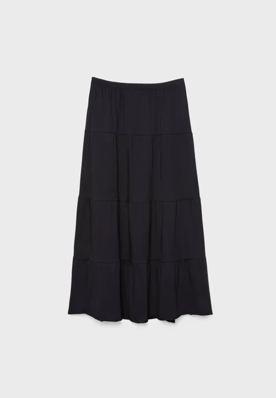 Длинная трикотажная юбка свободного кроя