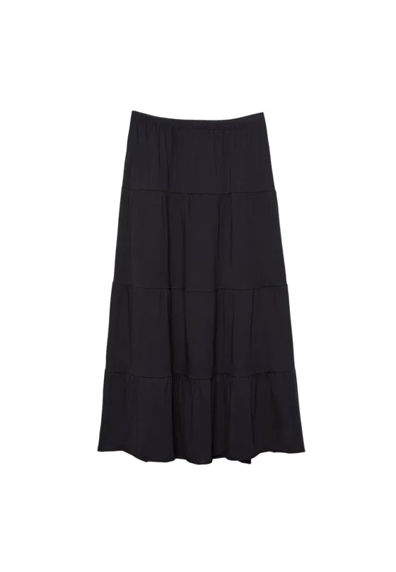 Длинная трикотажная юбка свободного кроя