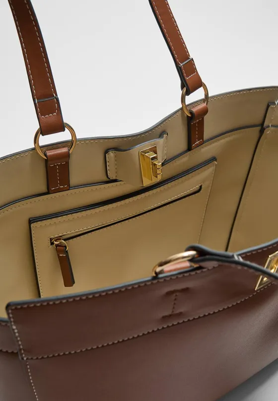 Сумка-шопер с декоративной строчкой