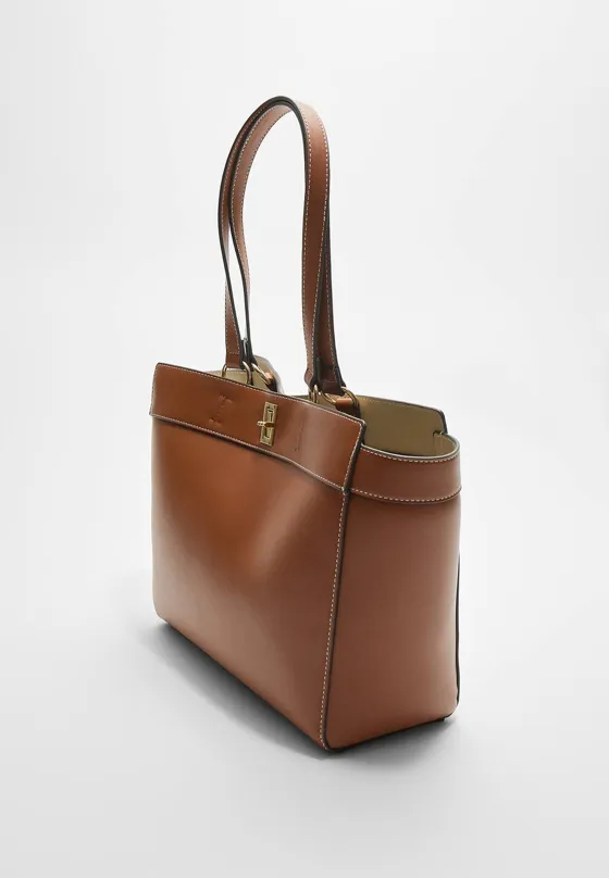 Сумка-шопер с декоративной строчкой