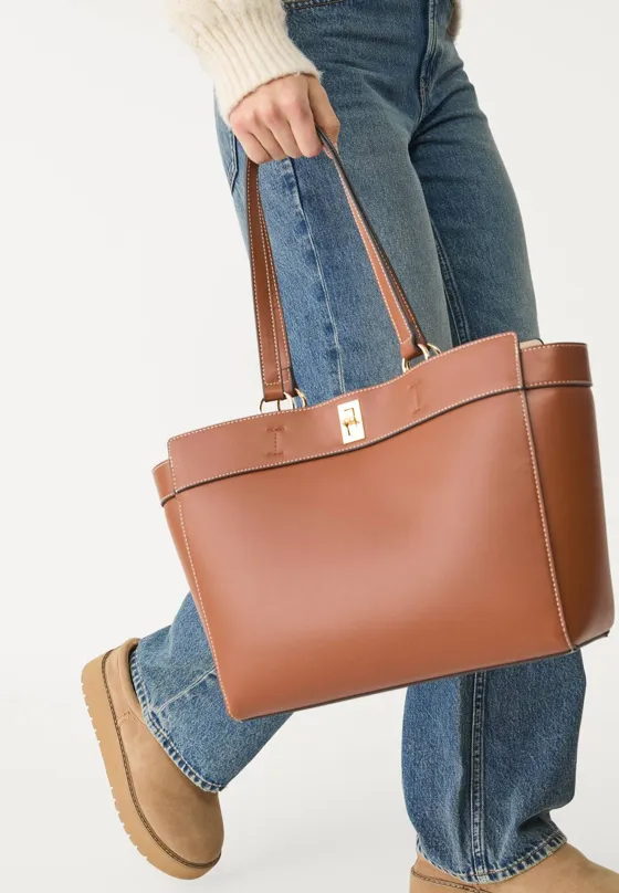 Сумка-шопер с декоративной строчкой