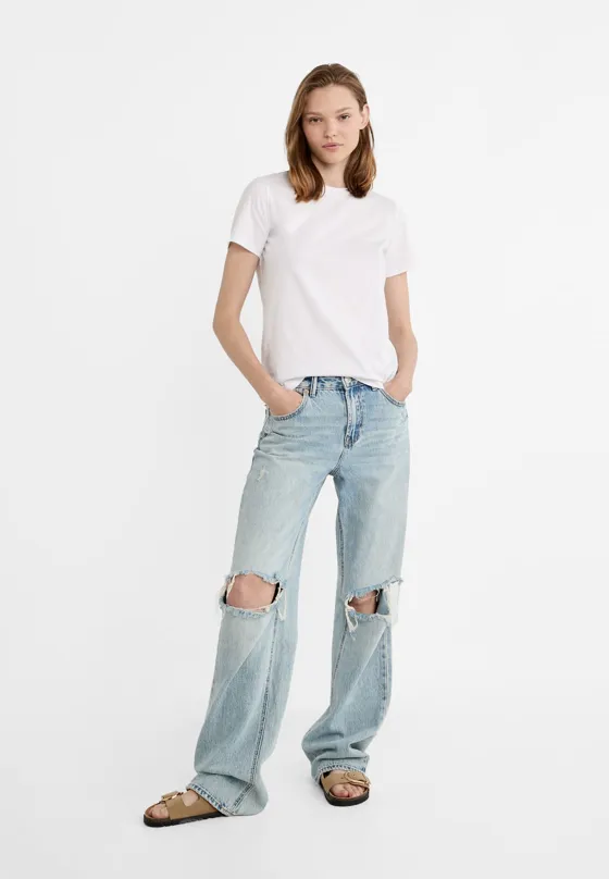 Набор из двух базовых футболок классического кроя с круглым вырезом