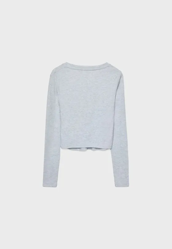 Футболка с длинными рукавами и пуговицами