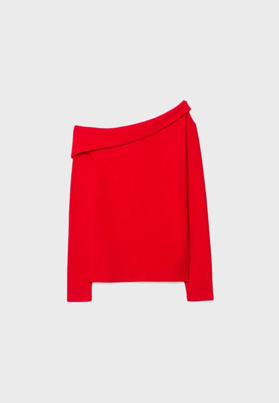 Трикотажный топ асимметричного кроя