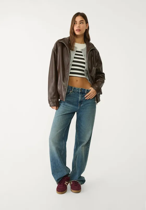 Базовый укороченный топ в полоску