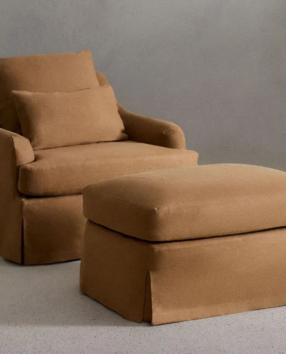 Чехол на кресло 01 из льна