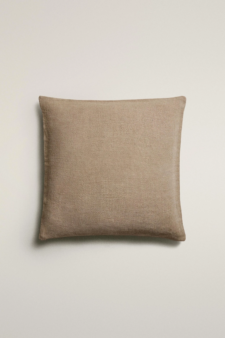 Покрывало plain washed linen bedspread cushion cover