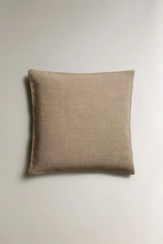 Покрывало plain washed linen bedspread cushion cover