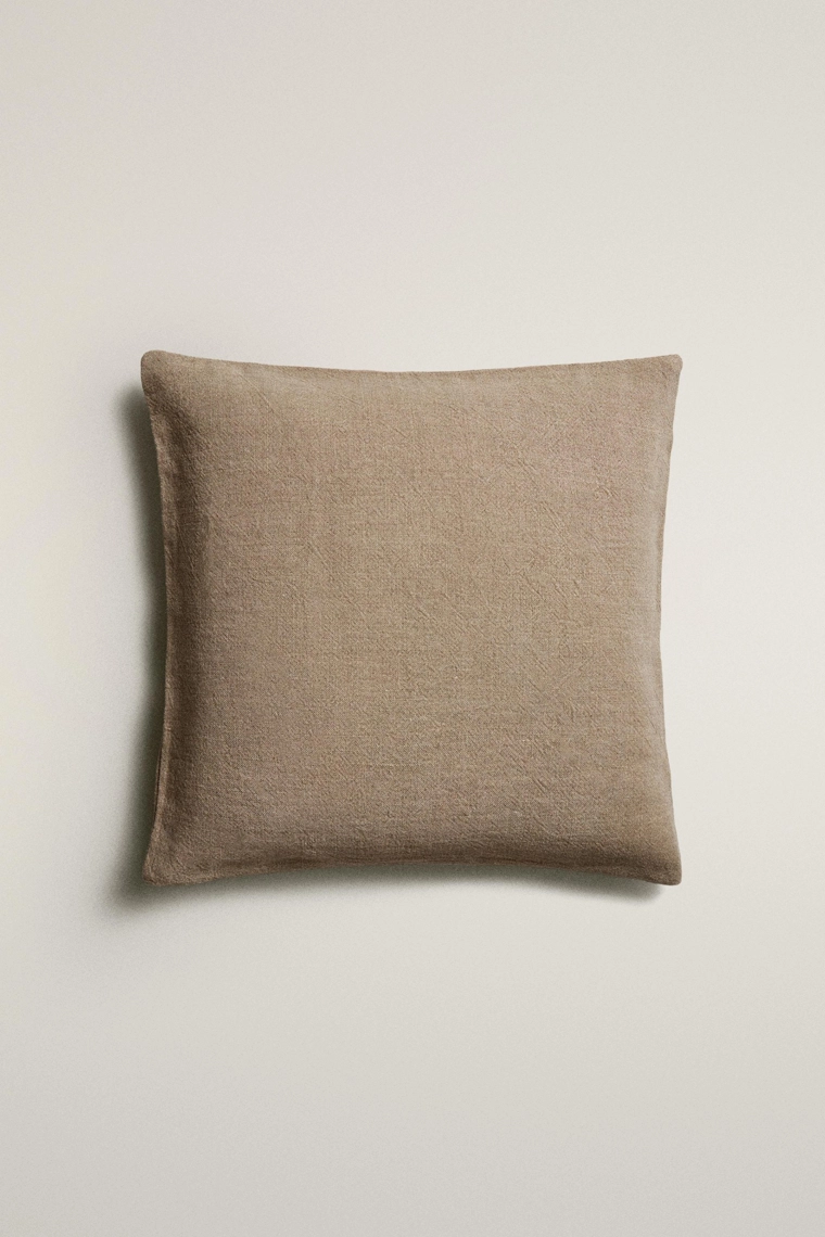 Покрывало plain washed linen bedspread cushion cover