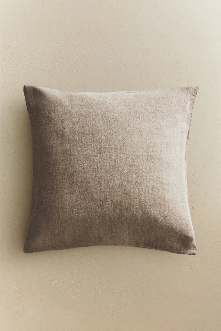 Покрывало plain washed linen bedspread cushion cover