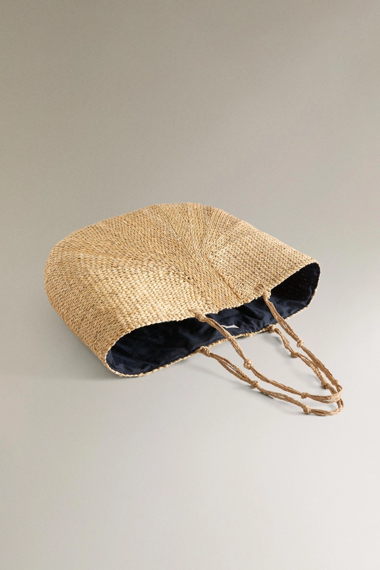 Соломеная сумка-торба с узлами