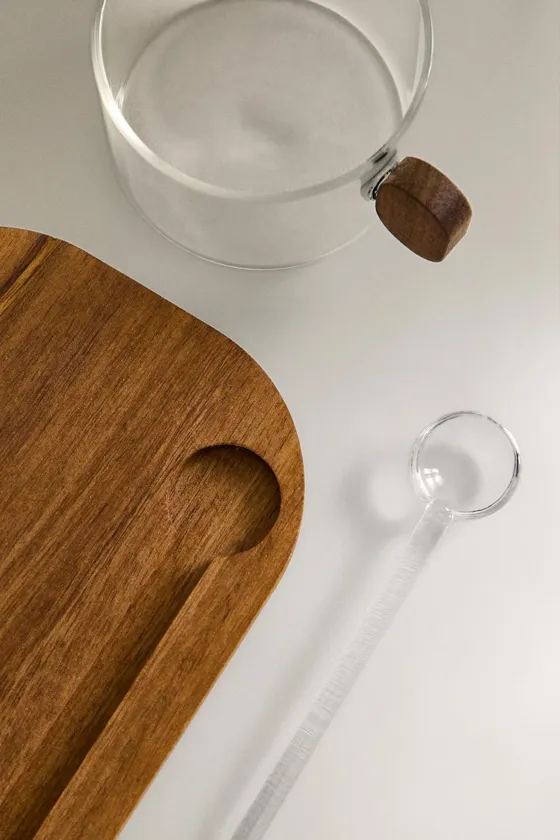 боросиликатная кружка с подносом