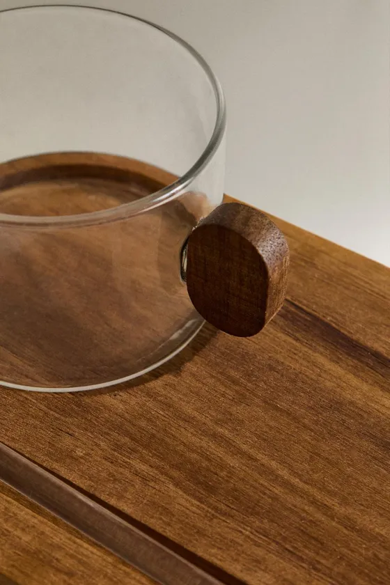 боросиликатная кружка с подносом