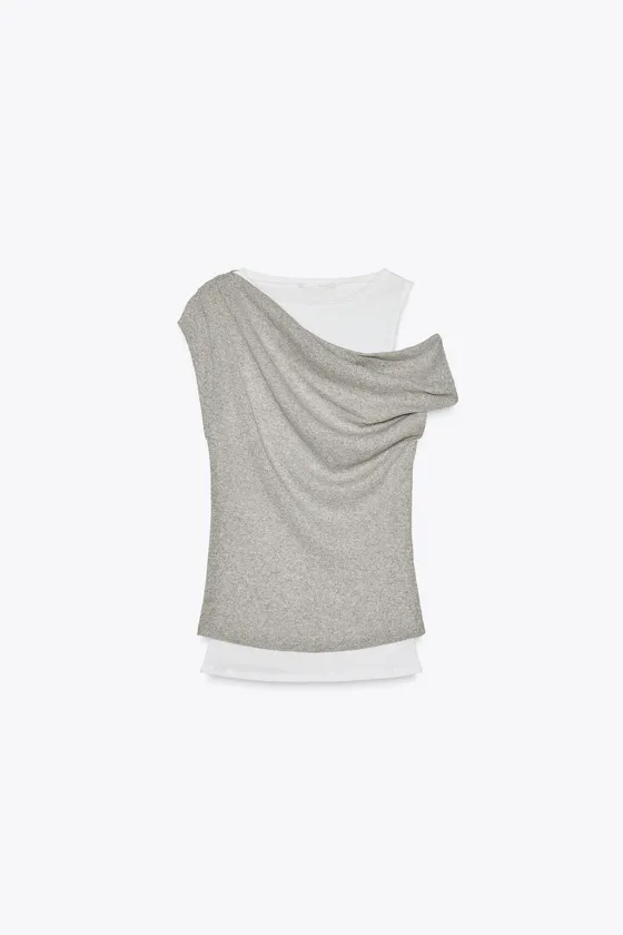 ДВУХСЛОЙНАЯ ФУТБОЛКА АСИММЕТРИЧНОГО КРОЯ