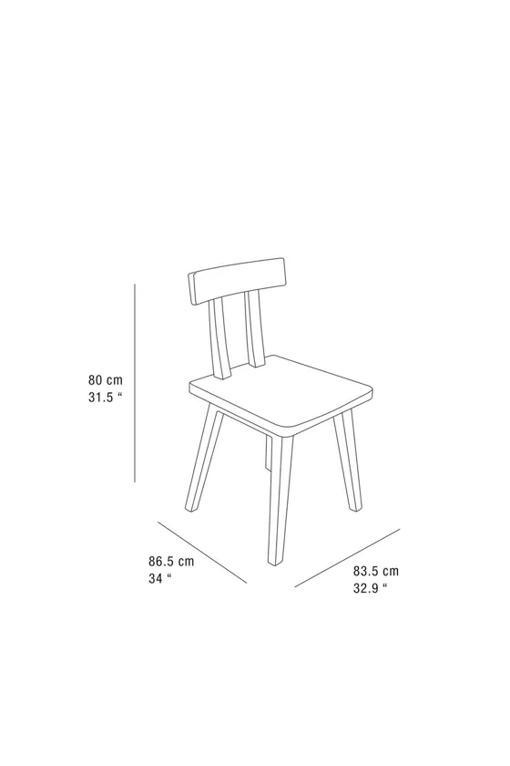 Деревянное кресло со спинкой