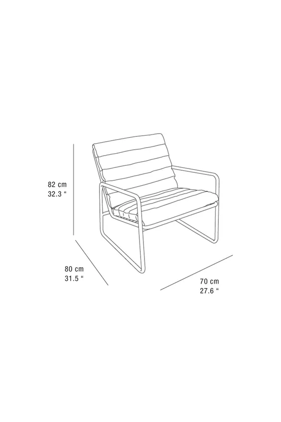 Кресло с металлическим каркасом и кожаной отделкой