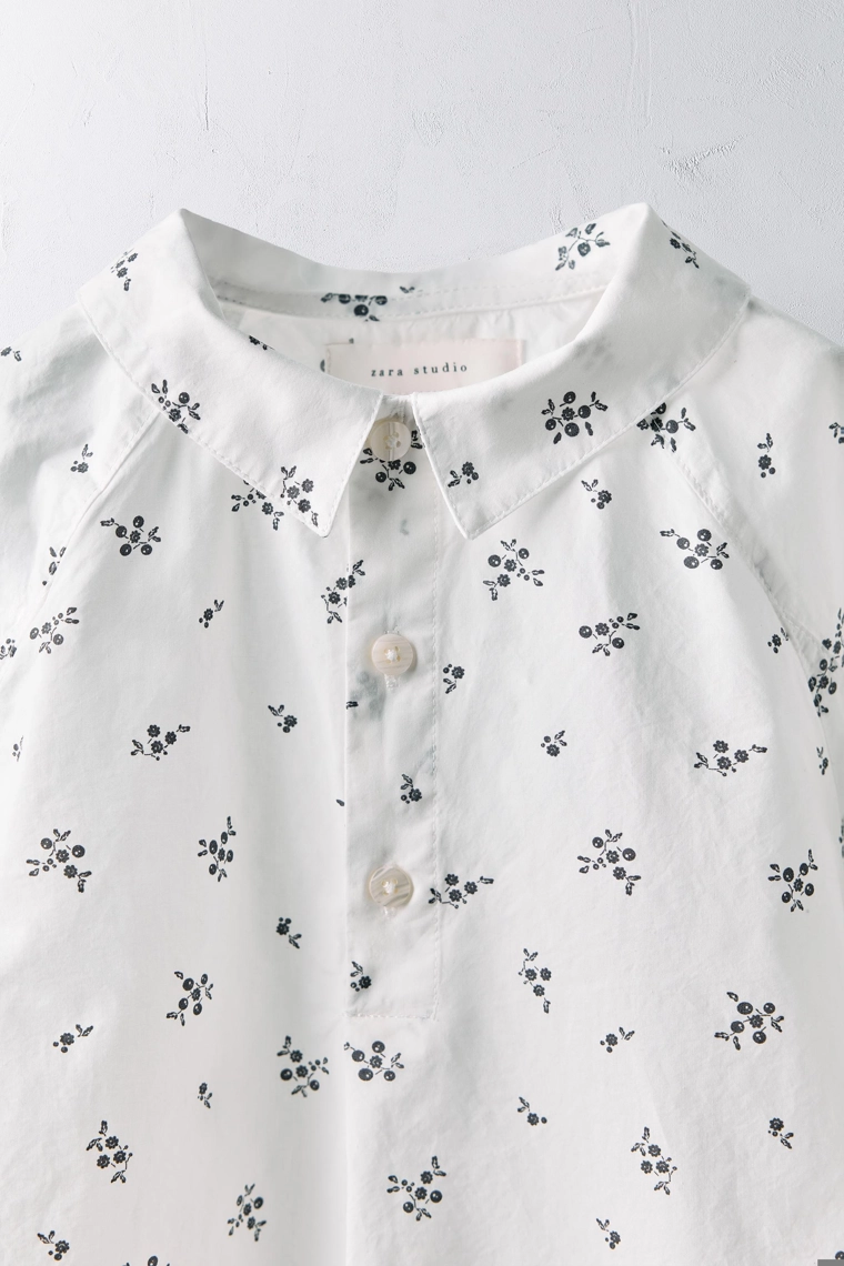 Рубашка zara из макового поплина, 6-10 лет / лимитированное издание