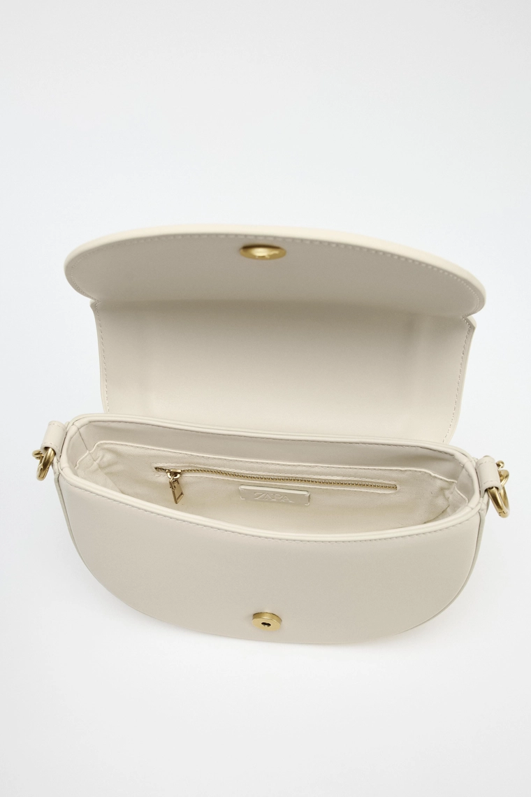 Сумка через плечо из холста с отстрочкой