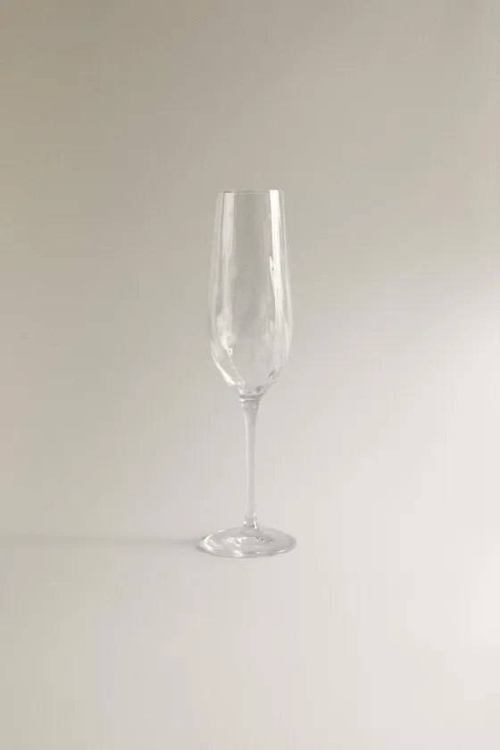 Стеклянная флейта crystalline с рельефным узором