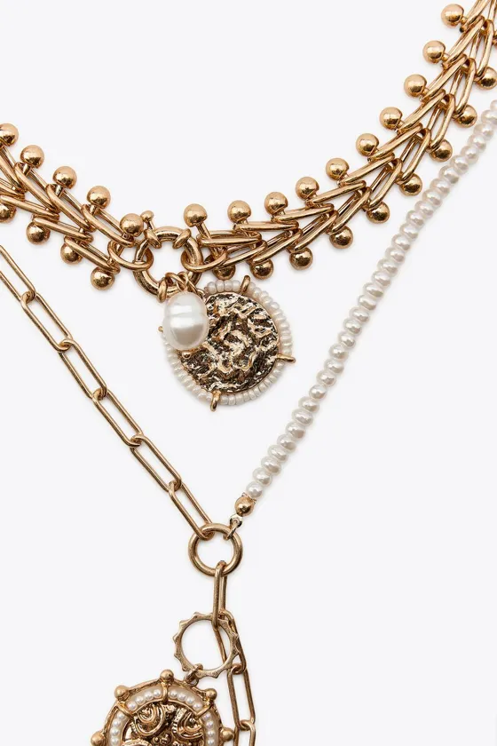 НАБОР ИЗ ТРЕХ ОЖЕРЕЛИЙ С БУСИНАМИ