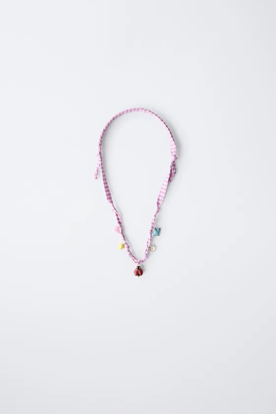 Ожерелье с клетчатым узором и бисером