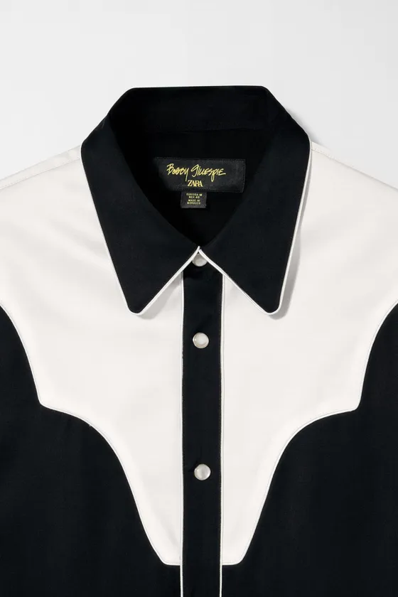 Рубашка contrast western bobby gillespie x zara