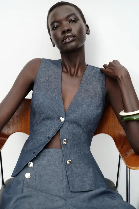 ЖИЛЕТ-ПЕПЛУМ ИЗО ЛЬНА