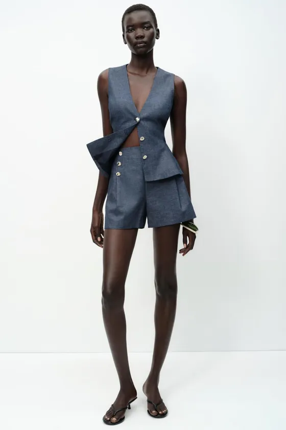 ЖИЛЕТ-ПЕПЛУМ ИЗО ЛЬНА