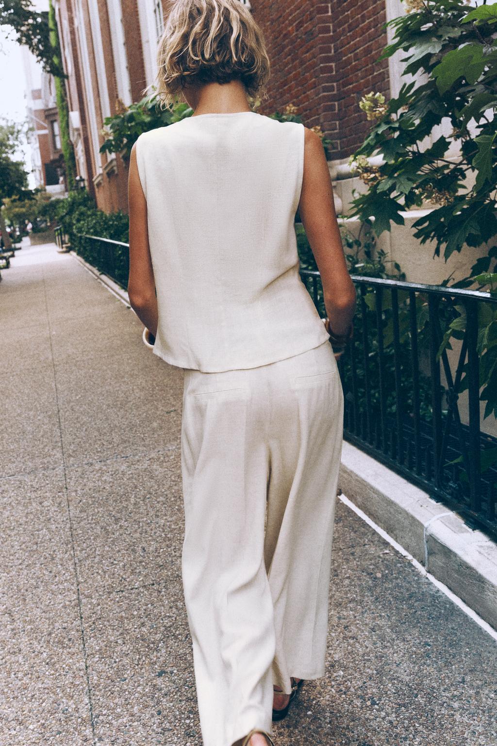 БРЮКИ-КЮЛОТЫ С РЕМНЕМ ИЗ ЛЬНА