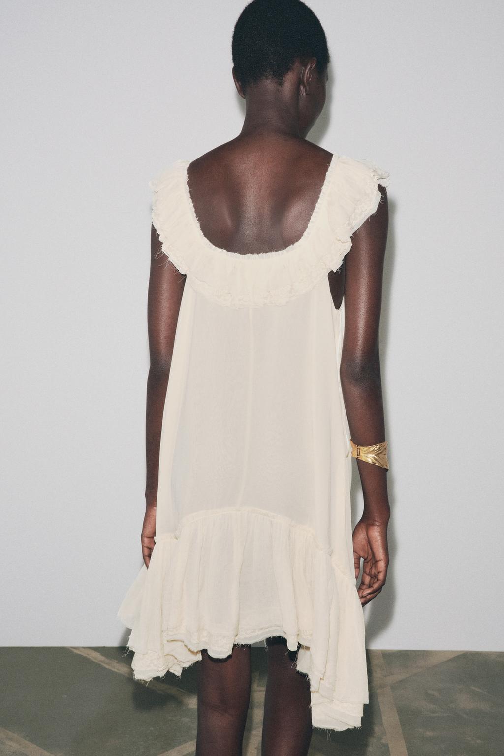 ПЛАТЬЕ С КРУЖЕВОМ И ВОЛАНАМИ — ZW COLLECTION